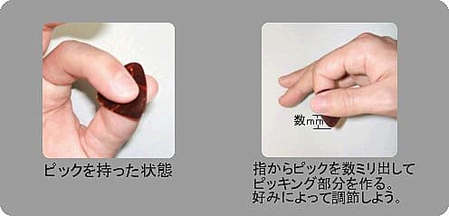 ギターピックの持ち方